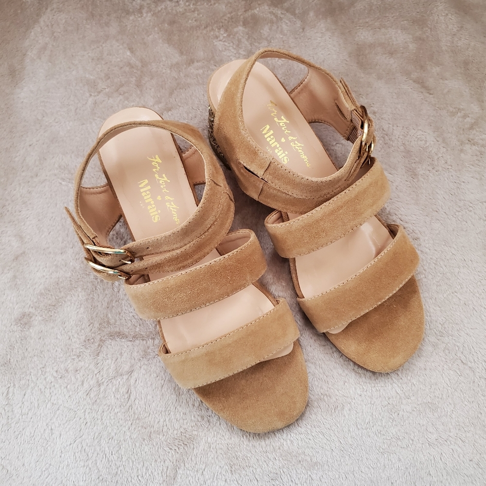 BNWOB Marais x For Love and Lemons Glitter Holiday Sandals - Picture 2 of 15